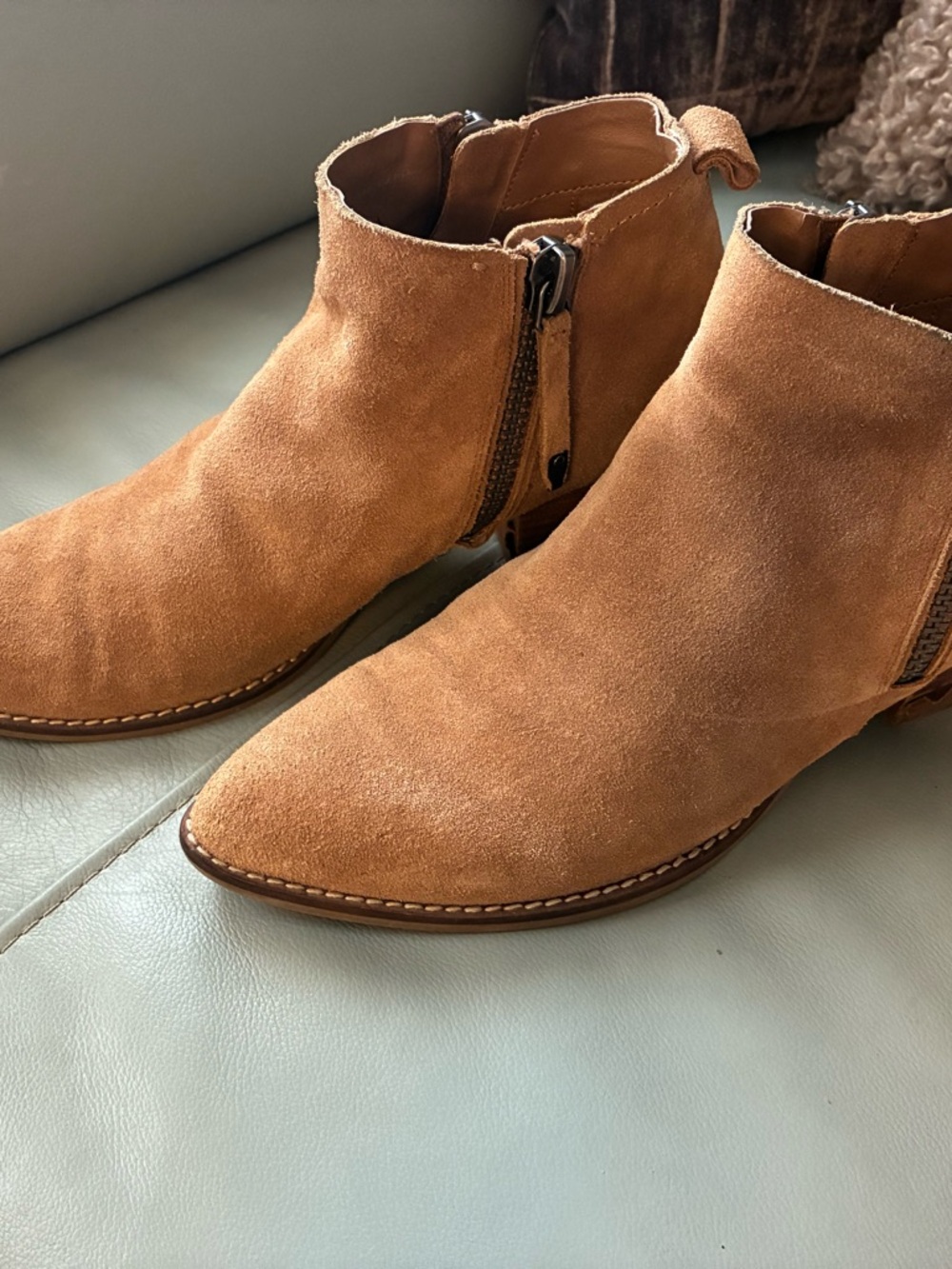 Dolce Vita Tan Suede Ankle Booties